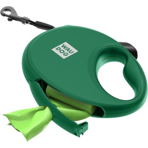 WAUDOG Smycz automatyczna dla psa R-leash z pojemnikiem na worek, taśma odblaskowa, zielona M 20kg/5m WAUDOG Smycz automatyczna dla psa R-leash z pojemnikiem na worek, taśma odblaskowa, zielona M 20kg/5m