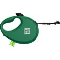 WAUDOG Smycz automatyczna dla psa R-leash z pojemnikiem na worek, taśma odblaskowa, zielona M 20kg/5m