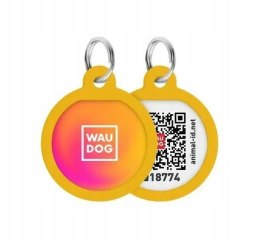 WAUDOG Zawieszka/adresówka dla zwierząt z QR-paszportem, pomarańczowy gradient 25mm