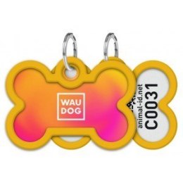 WAUDOG Zawieszka/adresówka dla zwierząt z QR-paszportem, pomarańczowy gradient 40mm x 28mm
