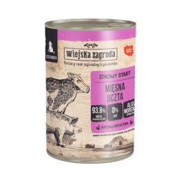 Wiejska Zagroda Karma mokra dla szczeniąt Mięsna uczta-wołowina, wieprzowina i indyk 400 g