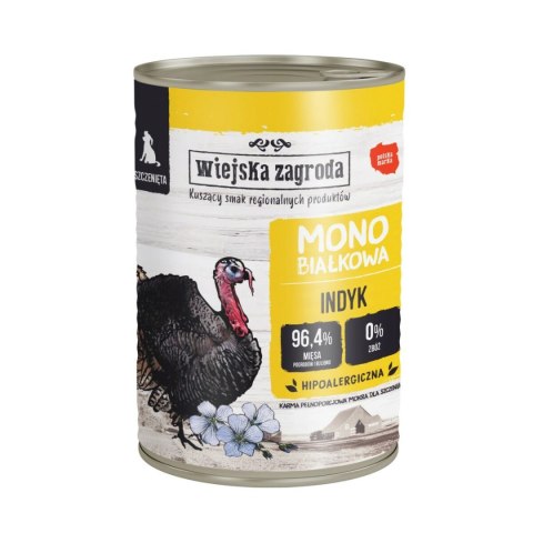 Wiejska Zagroda Karma mokra dla szczeniąt monobiałkowa z indyka 400 g