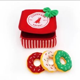 ZIPPYPAWS Świąteczna zabawka dla psa- Pluszowa norka Box z donutami