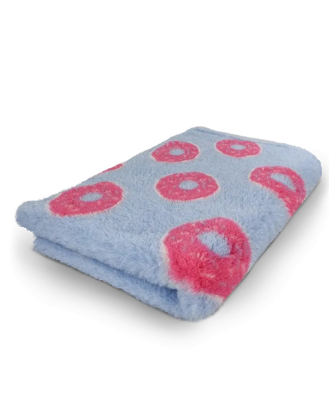BUBA Legowisko DRY BED 28mm antypoślizgowe błękitne w donuty 75x50 BUBA Legowisko DRY BED 28mm antypoślizgowe błękitne w donuty 75x50