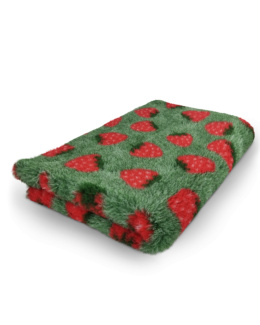 BUBA Legowisko DRY BED 28mm antypoślizgowe zielony w truskawki 75x50