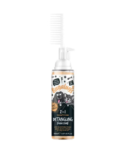 Bugalugs 2in1 Detangling Foat 150ml - pianka ułatwiająca rozczesywanie sierści psa i kota, zapach kokosa i limonki