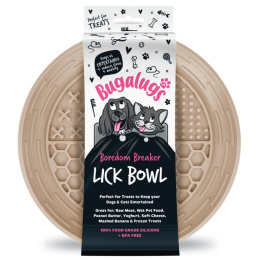 Bugalugs Lick Bowl for Dogs & Cats - miska do lizania dla psa i kota, 4 rodzaje wypustek - Beżowy