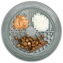 Bugalugs Lick Bowl for Dogs & Cats - miska do lizania dla psa i kota, 4 rodzaje wypustek - Niebieski