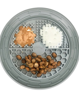 Bugalugs Lick Bowl for Dogs & Cats - miska do lizania dla psa i kota, 4 rodzaje wypustek - Szary