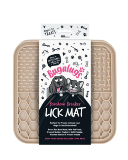 Bugalugs Lick Mat for Dogs & Cats - mata do lizania dla psa i kota, 3 rodzaje wypustek - Beżowy
