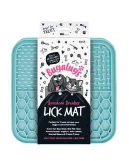 Bugalugs Lick Mat for Dogs & Cats - mata do lizania dla psa i kota, 3 rodzaje wypustek - Niebieski