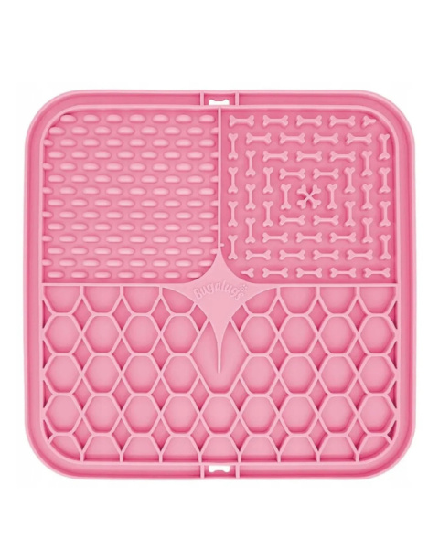 Bugalugs Lick Mat for Dogs & Cats - mata do lizania dla psa i kota, 3 rodzaje wypustek - Różowy