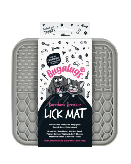 Bugalugs Lick Mat for Dogs & Cats - mata do lizania dla psa i kota, 3 rodzaje wypustek - Szary