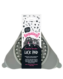 Bugalugs Triangle Lick Pad for Dogs & Cats - mała mata do lizania dla psa i kota, trójkątna - Szary