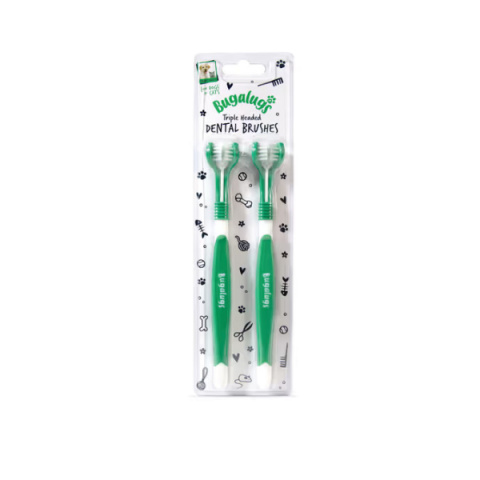 Bugalugs Triple Headed Dental Brushes 2szt. - trójstronna szczoteczka do zębów psa i kota