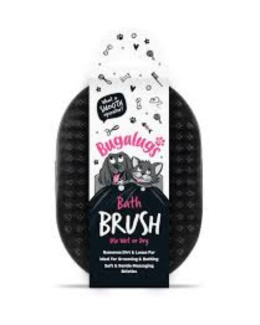 Bugalugs Wet & Dry Bath Brush - gumowa szczotka do czesania psa i kota, na sucho i mokro - czarny