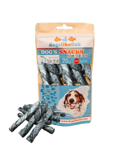 DOGSLIKEFISH Twister ze skóry dorsza 70g DOGSLIKEFISH Twister ze skóry dorsza 70g