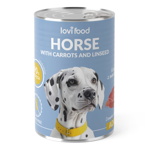 Lovi Food Horse with Carrots and Linseed - mokra karma dla psa z koniną, marchewką i siemieniem lnianym - 400g