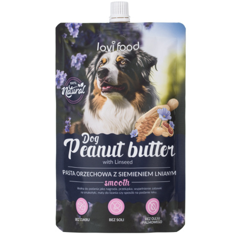 Lovi Food Peanut Butter with Linseed - pasta orzechowa dla psa i kota, z siemieniem lnianym Lovi Food Peanut Butter with Linseed - pasta orzechowa dla psa i kota, z siemieniem lnianym