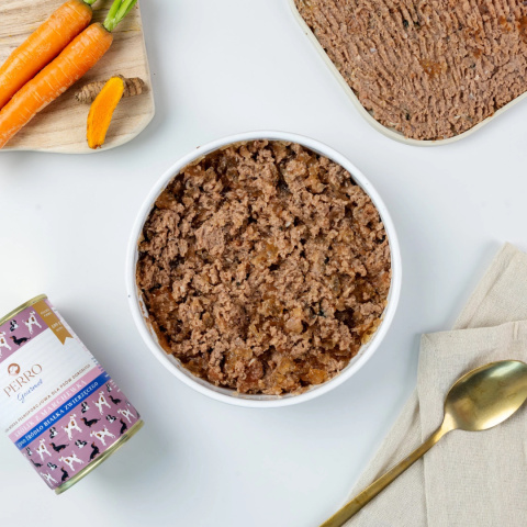 PERRO Karma mokra dla psa Królik z marchewką - monobiałkowa formuła dla psów dorosłych 200g