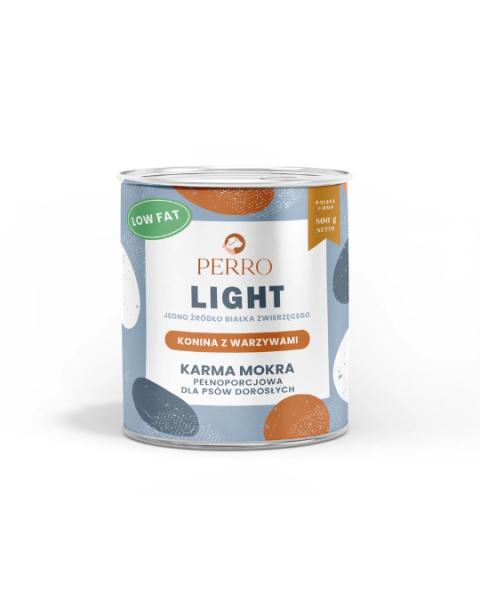 PERRO LIGHT Karma mokra Konina z warzywami - monobiałkowa formuła dla psów dorosłych 800g
