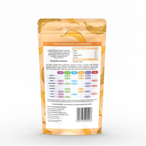 PERRO MIX & MATCH Banan Przysmaki liofilizowane dla psa 20g PERRO MIX & MATCH Banan Przysmaki liofilizowane dla psa 20g