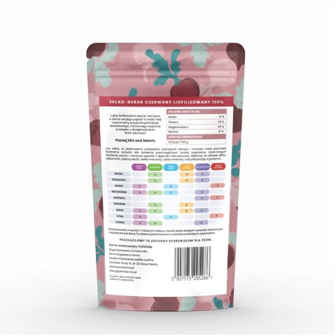 PERRO MIX & MATCH Burak Przysmaki liofilizowane dla psa 20g PERRO MIX & MATCH Burak Przysmaki liofilizowane dla psa 20g