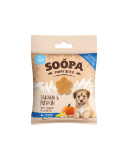 SOOPA Szczeniak Bites przysmaki dla psa - Banan i Dynia (50g)