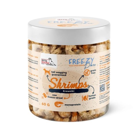 SYTA MICHA 100% liofilizowane krewetki dla psa 60g FREEZY Pure SYTA MICHA 100% liofilizowane krewetki dla psa 60g FREEZY Pure