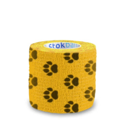 Stokban elastyczny bandaż samoprzylepny 5cm/4,5m żółty w łapki