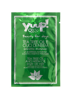 Yuup! Tea Tree and Neem Oil Wipes - chusteczki odstraszające insekty, owady i pasożyty, dla psa i kota