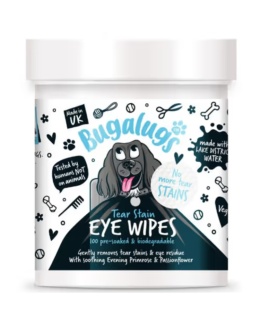Bugalugs Tear Stain Eye Wipes 100szt. - biodegradowalne waciki do czyszczenia okolic oczu psa