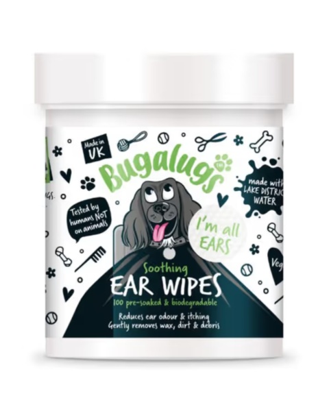 Bugalugs Soothing Ear Wipes 100szt. - biodegradowalne waciki do czyszczenia uszu psa Bugalugs Soothing Ear Wipes 100szt. - biodegradowalne waciki do czyszczenia uszu psa