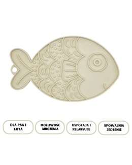 FIBOO- Fishka - Mata do lizania dla psa i kota beżowa