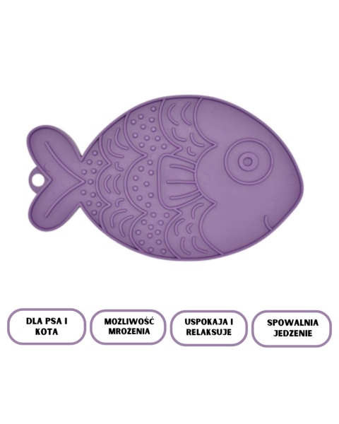 FIBOO- Fishka - Mata do lizania dla psa i kota fioletowa