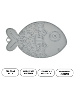 FIBOO- Fishka - Mata do lizania dla psa i kota szara
