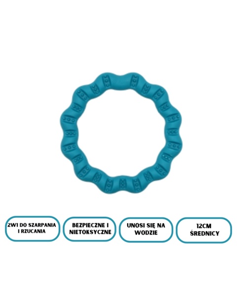 FIBOO- Fringoo mini niebieski- 2w1 szarpak i ring ⌀12cm