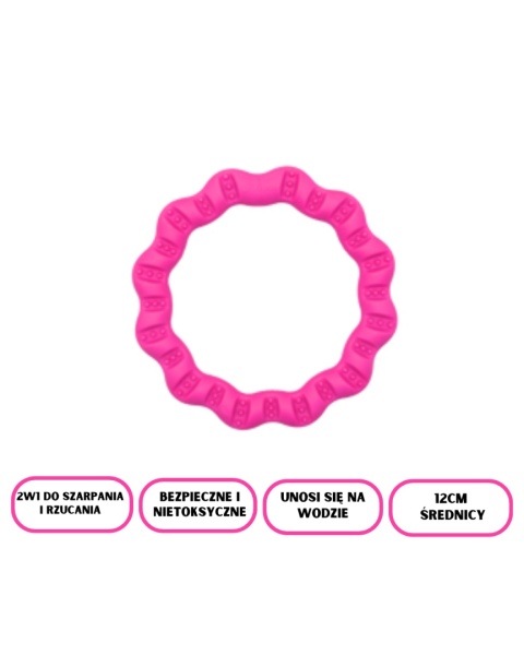 FIBOO- Fringoo mini różowy- 2w1 szarpak i ring ⌀12cm