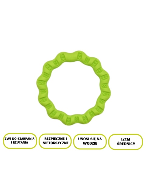FIBOO- Fringoo mini zielony- 2w1 szarpak i ring ⌀12cm