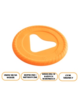 FIBOO- Frisboo latający dysk dla psa 25cm pomarańczowy