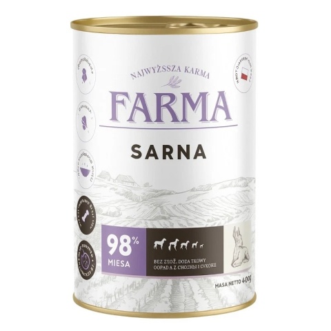 Farma karma mokra dla psa - sarna 400g Farma karma mokra dla psa - sarna 400g