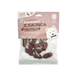 HAU NOW- Kiełbaski z zająca dla psa 100g