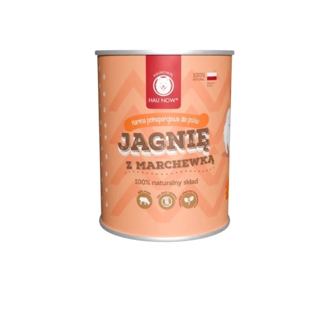 HAU NOW Mokra karma monobiałkowa jagnięcina z marchewką 400g HAU NOW Mokra karma monobiałkowa jagnięcina z marchewką 400g