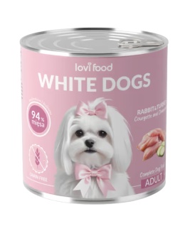 Lovi Food White Dogs Rabbit & Turkey - mokra karma dla białych psów, królik z indykiem, cukinią i rumiankiem - 800g