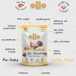 OLLO Air-Dried Turkey Strips- Paski dla psa z indyka 80g