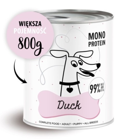 PAKA ZWIERZAKA PEPE Duck (kaczka) - Karma mokra dla psa 800g PAKA ZWIERZAKA PEPE Duck (kaczka) - Karma mokra dla psa 800g