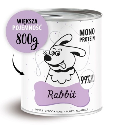 PAKA ZWIERZAKA PEPE Rabbit (królik) - Karma mokra dla psa 800g PAKA ZWIERZAKA PEPE Rabbit (królik) - Karma mokra dla psa 800g