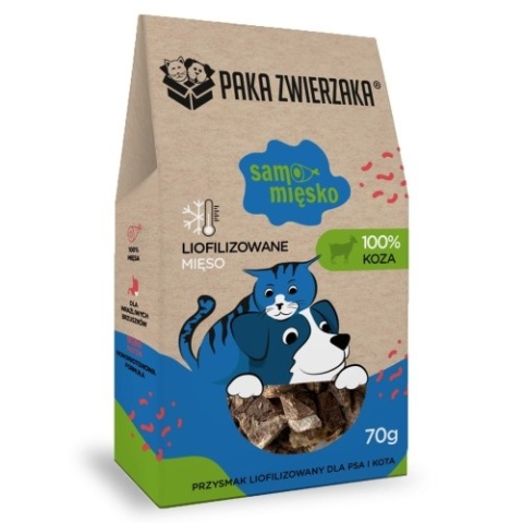 PAKA ZWIERZAKA- Przysmak liofilizowany Samo Mięsko KOZA 70g PAKA ZWIERZAKA- Przysmak liofilizowany Samo Mięsko KOZA 70g