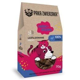 PAKA ZWIERZAKA- Przysmak liofilizowany Samo Mięsko STRUŚ 70g