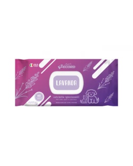Record Salviette Lavanda 40szt. - uniwersalne chusteczki do czyszczenia sierści, oczu, uszu psa i kota, z lawendą